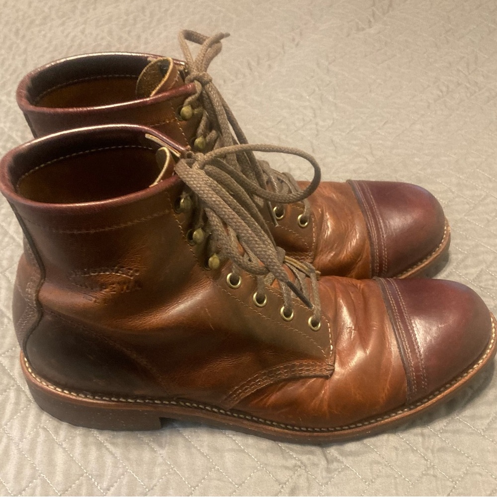 Men's Brown Leather Boots - Picture 2 of 5